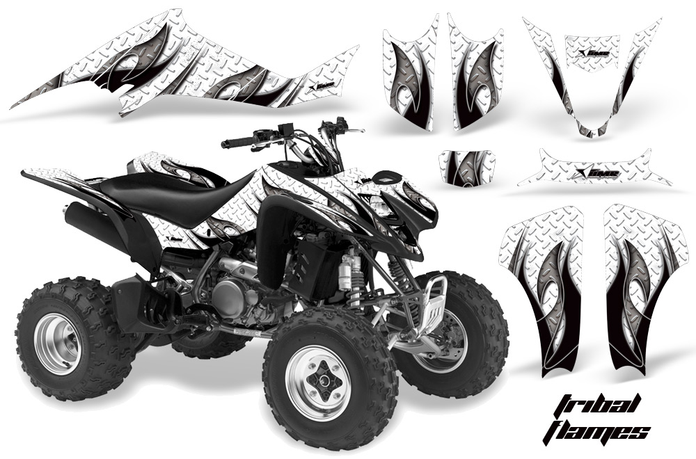 Kawasaki KFX 400 03-08 Graphics TribalFlame BlackWhiteBG